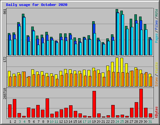 Daily usage for October 2020