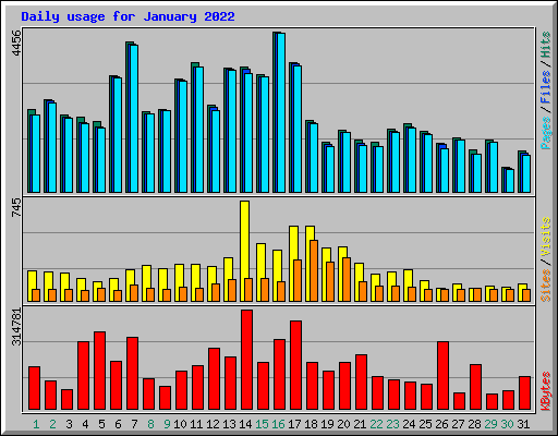 Daily usage for January 2022