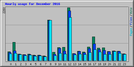 Hourly usage for December 2016