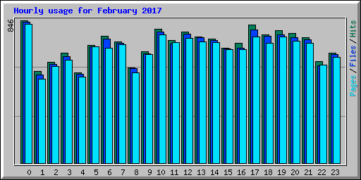 Hourly usage for February 2017