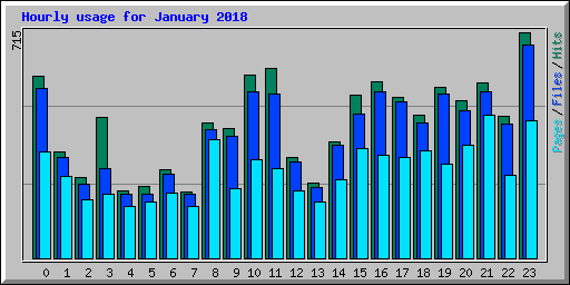 Hourly usage for January 2018
