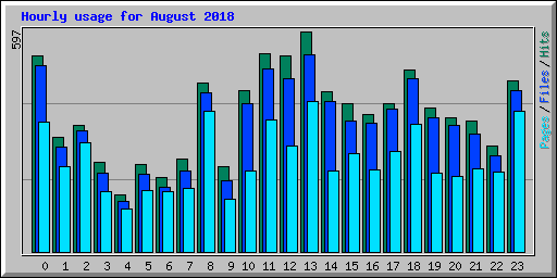 Hourly usage for August 2018