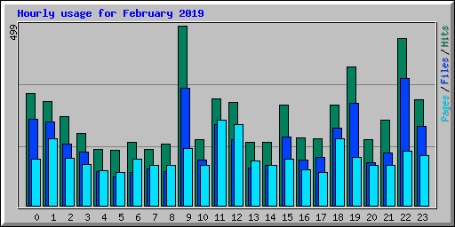 Hourly usage for February 2019