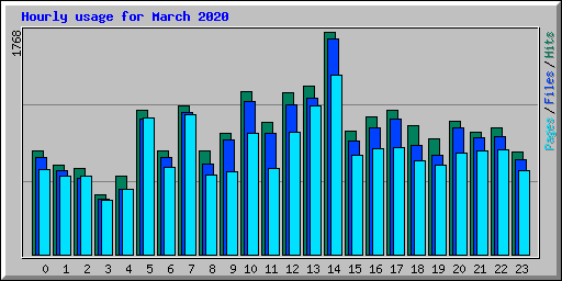 Hourly usage for March 2020