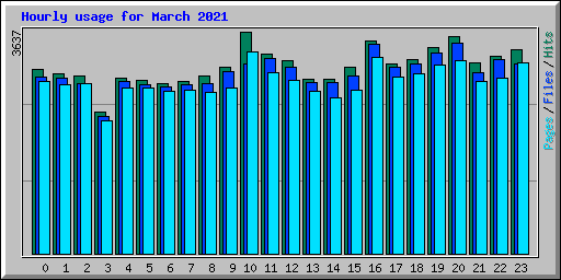 Hourly usage for March 2021