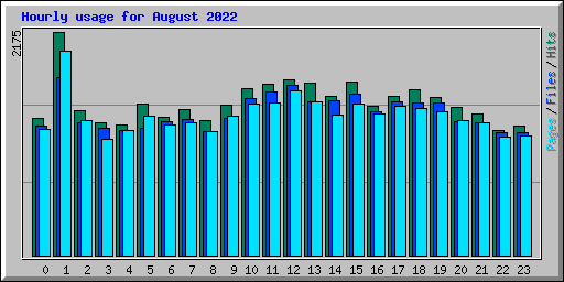 Hourly usage for August 2022